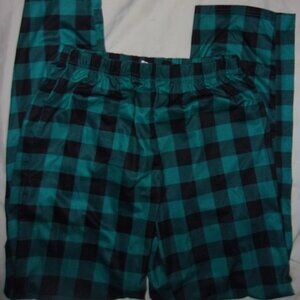 🌟size large black green plaid womens pajama lounge pants   sleepwear lounge